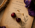 Crimson Cherry Drop Earrings