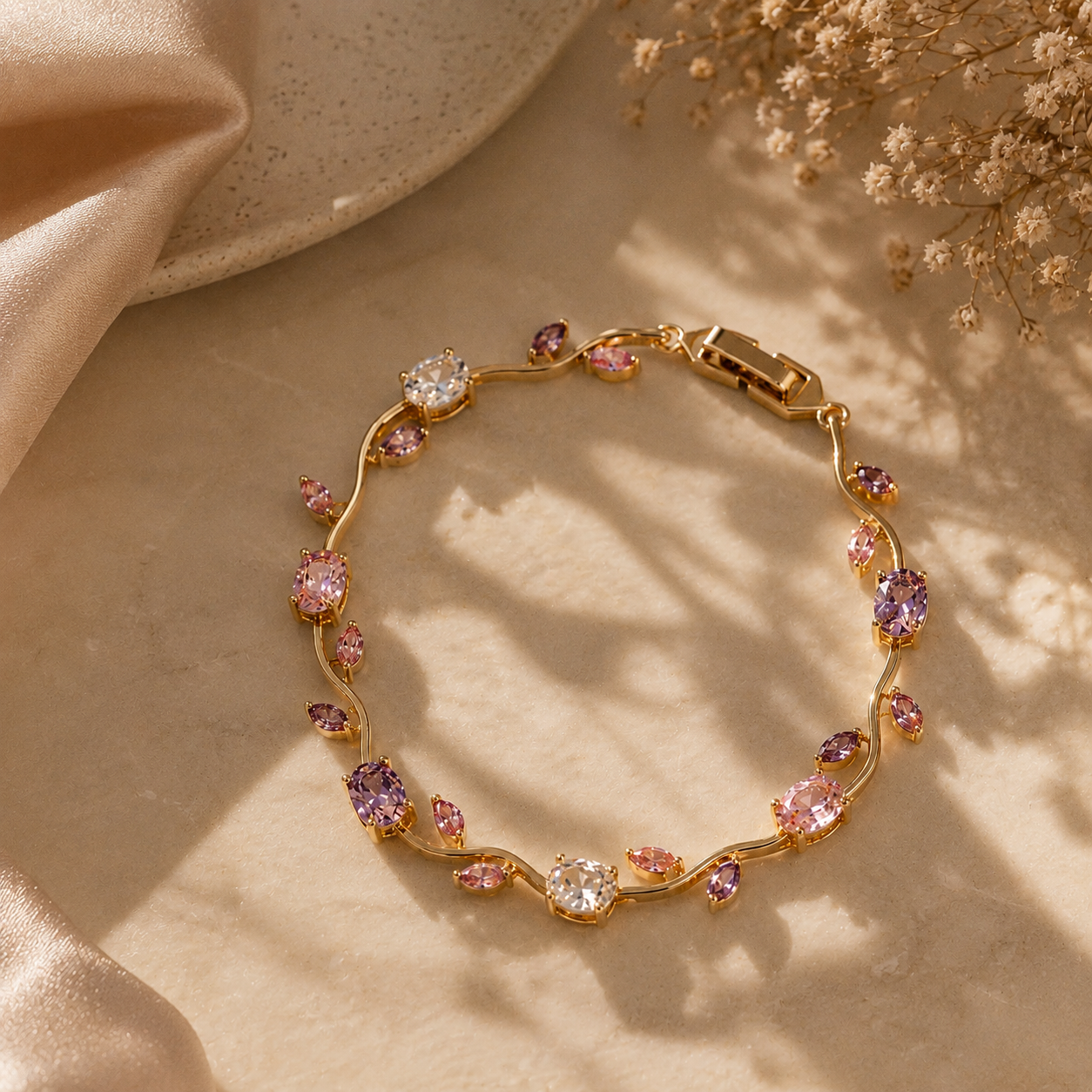 Tulip Bloom Crystal Bracelet
