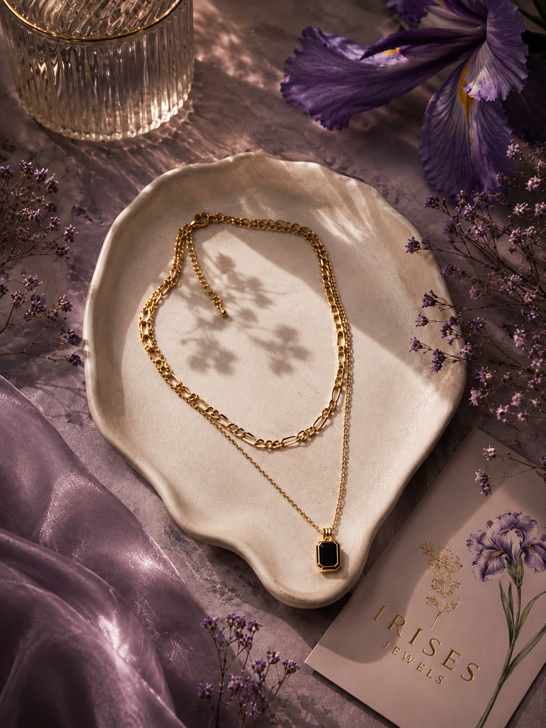 Midnight Onyx Layered Pendant Necklace